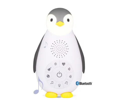 ZOE Πιγκουίνος Επαναφορτιζόμενη συσκευή λευκών ήχων και Ηχείο Bluetooth Γκρι ZAZU | Λευκοί ήχοι - Προτζέκτορες στο Fatsules
