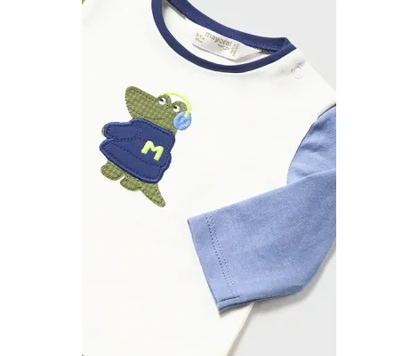 Mayoral Σετ 2 μπλουζάκια μακρυμάνικα βαθύ μπλε | Βρεφικά μπλουζάκια-πουλόβερ στο Fatsules