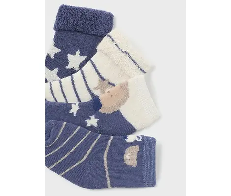 Mayoral Σετ 4 καλτσακια μπλε | Βρεφικά καπέλα - Βρεφικές κορδέλες - τσιμπιδάκια - Βρεφικές κάλτσες - καλσόν - σκουφάκια - γαντάκια για μωρά στο Fatsules