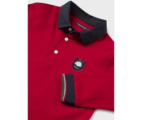 Mayoral Πόλο μακρυμάνικο αμπιγέ κόκκινο | Βρεφικά μπλουζάκια-πουλόβερ στο Fatsules