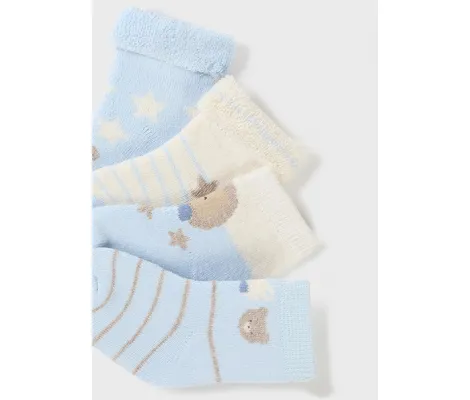 Mayoral Σετ 4 καλτσακια σιελ | Βρεφικά καπέλα - Βρεφικές κορδέλες - τσιμπιδάκια - Βρεφικές κάλτσες - καλσόν - σκουφάκια - γαντάκια για μωρά στο Fatsules