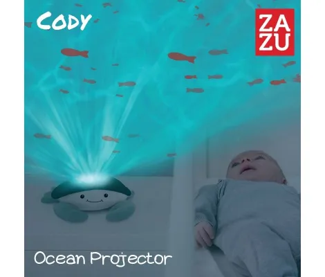 Cody Κάβουρας Βρεφικός Προβολέας με Κινούμενα Ψαράκια & Λευκούς Ήχους Ωκεανού ZAZU | Λευκοί ήχοι - Προτζέκτορες στο Fatsules