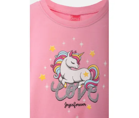 Joyce παιδικό σετ μπλούζα μακρυμάνικη και κολάν 'Unicorn Love' Ροζ | Σύνολα - Σετ στο Fatsules