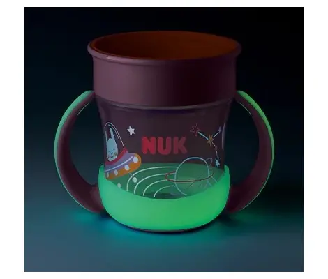 Nuk Mini Magic Cup Night Εκπαιδευτικό Ποτηράκι με Χείλος & Καπάκι 6m+ Μωβ | Θερμός υγρών και παγουρίνα στο Fatsules