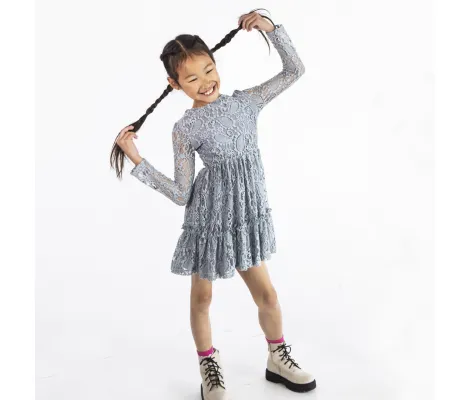M&B Kid's Fashion Παιδικό Φόρεμα Γκρι Ραφ | Φορέματα - Φούστες - Τσάντες στο Fatsules