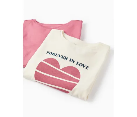 Zippy σετ 2 μπλουζάκια 'Forever in love' Τριανταφυλλί | Μπλουζάκια - Πουλόβερ - Γιλέκα πλεκτά - Πουκάμισα - Τοπ στο Fatsules