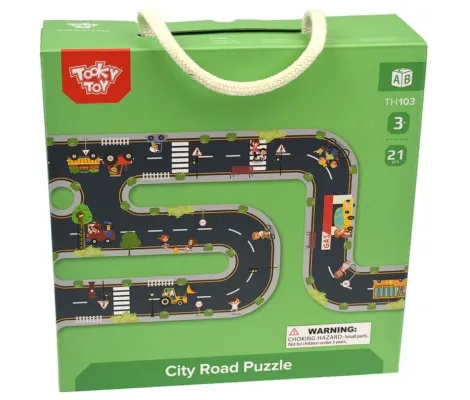 Ξύλινο παιδικό Puzzle αυτοκινητόδρομος 20pcs για 3+ Ετών Tooky Toys | Παιδικά παιχνίδια στο Fatsules