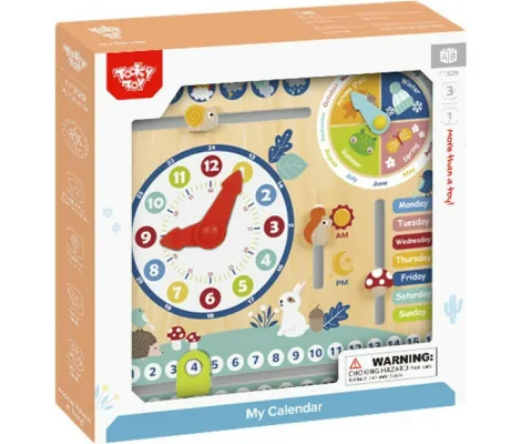 Ξύλινο εκπαιδευτικό παιχνίδι My Calendar Tooky Toy | Εκπαιδευτικά και Δραστηριοτήτων στο Fatsules