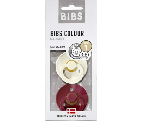 Bibs Πιπίλες καουτσούκ Νο1 0-6m Ivory/Ruby 2τμχ | Πιπίλες στο Fatsules