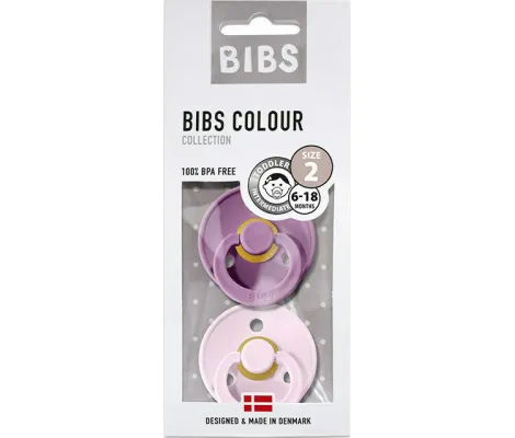 Bibs Πιπίλες καουτσούκ Νο2 6-18m Lavender/Baby Pink 2τμχ | Πιπίλες στο Fatsules
