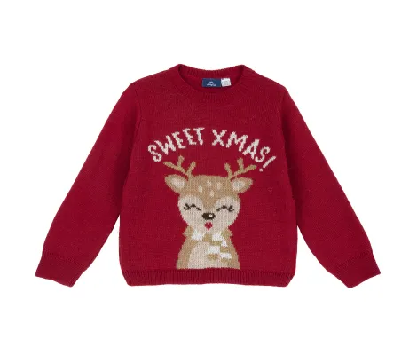 Chicco Christmas βρεφικό πουλόβερ 'Sweet Xmas' Κόκκινο | Βρεφικά μπλουζάκια-πουλόβερ στο Fatsules