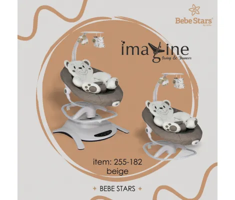 Ρηλάξ κούνια Imagine 2 in 1 Bebe Stars Brown | Βρεφικά Ρηλάξ στο Fatsules