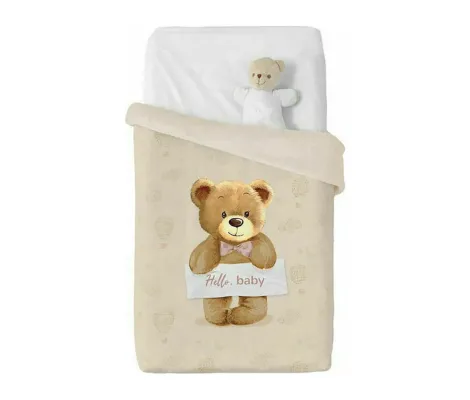 Ισπανική βελουτέ κουβέρτα Manterol Baby Vip 100x140cm 531 Μπεζ | Προίκα Μωρού - Λευκά είδη στο Fatsules