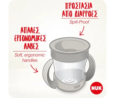 Nuk Mini Magic Cup Εκπαιδευτικό Ποτηράκι με Χείλος & Καπάκι 6m+ Winnie | Θερμός υγρών και παγουρίνα στο Fatsules