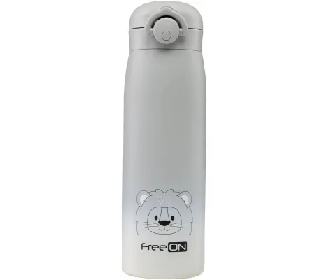 FreeOn Ανοξείδωτο Θερμός 480ml Flask Lion Grey | Θερμός υγρών και παγουρίνα στο Fatsules