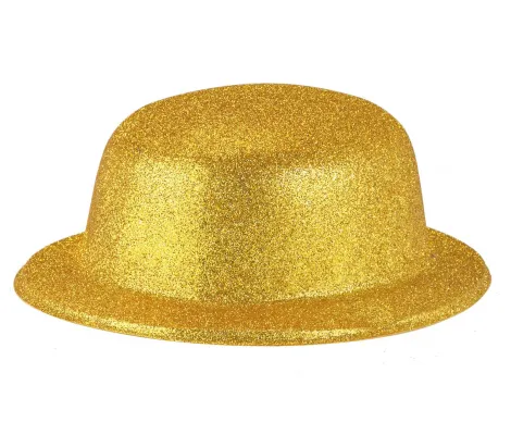 Αποκριάτικο Αξεσουάρ Καπέλο με γκλίτερ Χρυσό | Αξεσουάρ αποκριάτικων στολών στο Fatsules