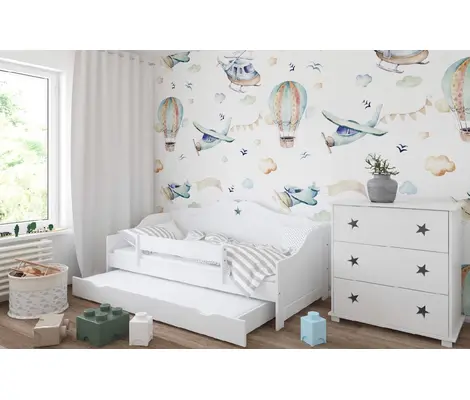 Παιδικό κρεβάτι με αποθηκευτικό συρτάρι Just Baby Sofa Star Λευκό | Παιδικά κρεβάτια στο Fatsules