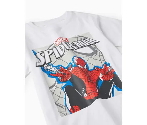 Spider-Man Zippy παιδικό σετ Γκρι Λευκό |  Καλοκαιρινά Σύνολα για αγόρι - Σετ Μακό Κοντομάνικα για αγόρι - Σετ Μακό αμάνικα για αγόρι - Σετ μπλούζα και βερμούδα για αγόρι. στο Fatsules