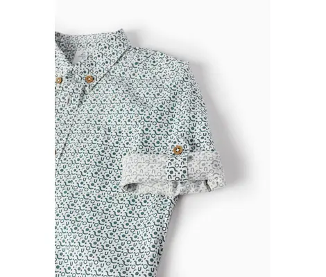 Zippy παιδικό πουκάμισο εμπριμέ Γαλάζιο | Πουκάμισα -  Γιλέκα  Αμπιγιέ - Τιράντες - Παπιγιόν στο Fatsules