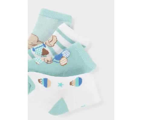 Mayoral Σετ 4 Καλτσάκια Πετρόλ | Βρεφικά καπέλα - Βρεφικές κορδέλες - τσιμπιδάκια - Βρεφικές κάλτσες - καλσόν - σκουφάκια - γαντάκια για μωρά στο Fatsules