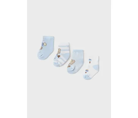 Mayoral Σετ 4 Καλτσάκια Σιέλ | Βρεφικά καπέλα - Βρεφικές κορδέλες - τσιμπιδάκια - Βρεφικές κάλτσες - καλσόν - σκουφάκια - γαντάκια για μωρά στο Fatsules