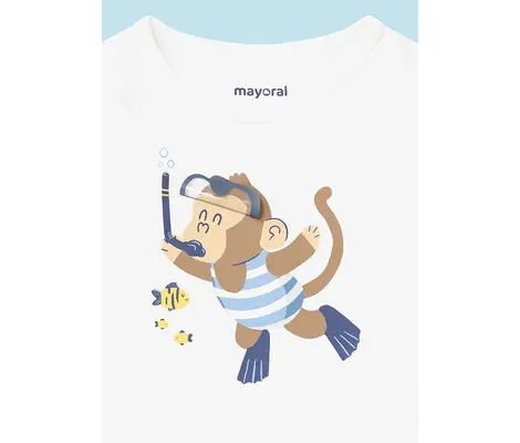 Mayoral Μπλούζα Τιράντες Summer Play Λευκό-Δυτη | Βρεφικά μπλουζάκια-πουλόβερ στο Fatsules