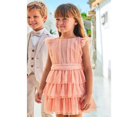 Mayoral Φόρεμα Τούλι Πλισέ Ροζ | Φορέματα - Φούστες - Τσάντες στο Fatsules