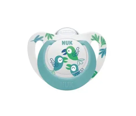 Πιπίλα Σιλικόνης NUK Star με θήκη και κρίκο 6-18 Μηνών Μπλε | Υγιεινή και Φροντίδα στο Fatsules