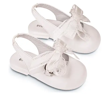 Σαμπό Babywalker Λευκά με Gros Grain Φιόγκο BW4821 | Παιδικά Παπούτσια στο Fatsules