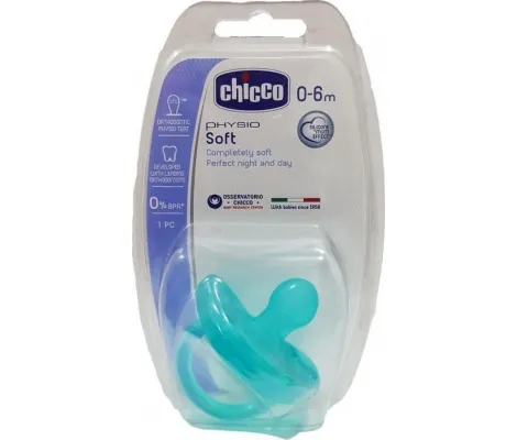 Chicco Πιπίλα Όλο Σιλικόνη Physio Soft 6-16m+ Blue | Πιπίλες στο Fatsules