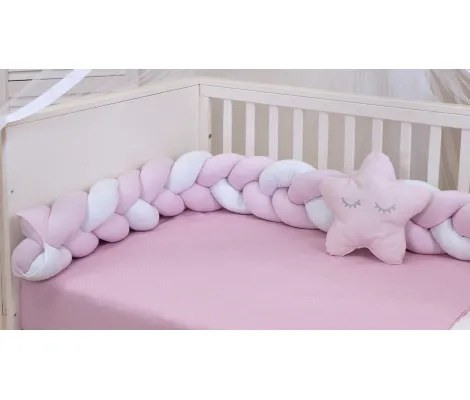 Πλεξούδα ζέρσευ Baby Oliver Λευκό-Ροζ 2 μέτρα | Πάντες-Πλεξούδες στο Fatsules