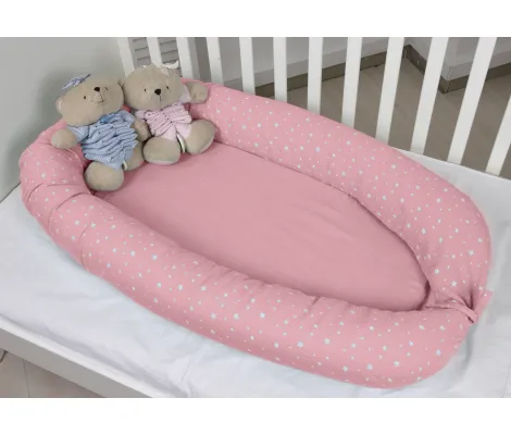 Φωλιά διπλής όψης Baby Oliver Muslin Pink 55x95cm | Πάντες-Πλεξούδες στο Fatsules