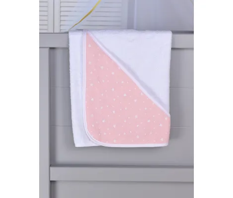 Μπουρνούζι τρίγωνο Baby Oliver Muslin Pink 75x75cm | Σετ πετσέτες - Μπουρνουζάκια στο Fatsules