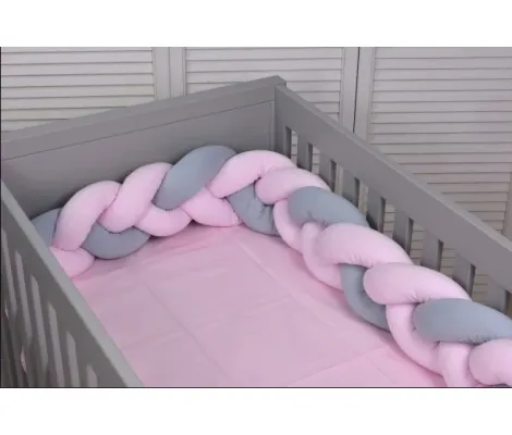 Πλεξούδα ζέρσευ Baby Oliver Ροζ-Γκρι 2 μέτρα | Πάντες-Πλεξούδες στο Fatsules