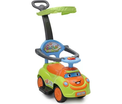 Περπατούρα Αυτοκινητάκι Moni με σκίαστρο και τιμόνι γονέα Ride On Car Smile Green | Παιδικά παιχνίδια στο Fatsules