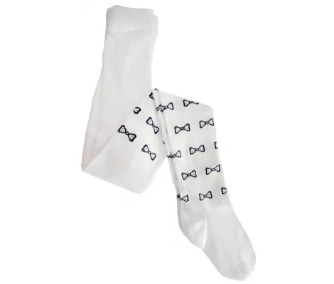 Καλσόν Λευκό με σχέδιο φιογκάκια | Κάλτσες - Καλσόν - κορδέλες - Στέκες - κοκαλάκια - σκούφοι - γάντια στο Fatsules