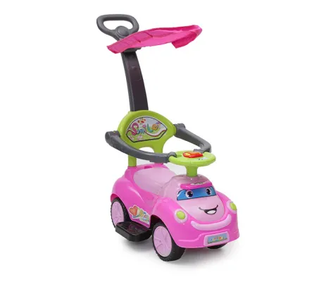 Περπατούρα Αυτοκινητάκι Moni με σκίαστρο και τιμόνι γονέα Ride On Car Smile Pink | Παιδικά παιχνίδια στο Fatsules