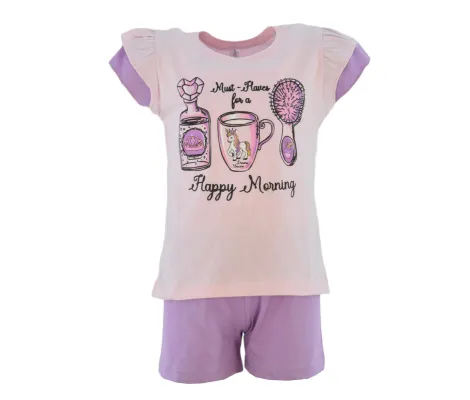 Πιτζάμα Happy morning DREAMS - Ροζ | Εσώρουχα - πιτζάμες για κορίτσια στο Fatsules