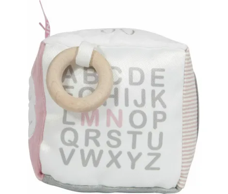 Κύβος Δραστηριοτήτων Baby Oliver Μiffy με εσωτερικό κουδουνάκι 15 cm Pink | Βρεφικές Κουδουνίστρες - Μασητικά στο Fatsules