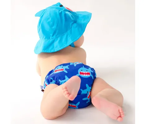 Σετ Μαγιό και Καπέλο UPF50 Zoocchini Καρχαριάκι | Μαγιό για μωρά - Πόντσο - Πετσέτες Παραλίας - Καπέλα Με Ηλιακή Προστασία στο Fatsules