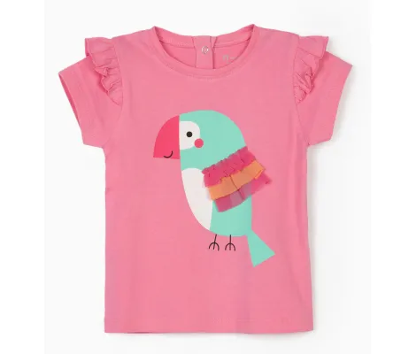 Μπλουζάκι Zippy Bird Pink | Βρεφικά μπλουζάκια-πουλόβερ στο Fatsules