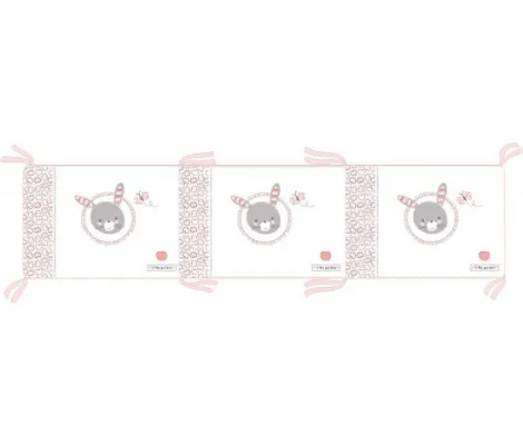 Προστατευτική πάντα κούνιας Kikka Boo Pink Bunny 180cm Pink | Προίκα Μωρού - Λευκά είδη στο Fatsules