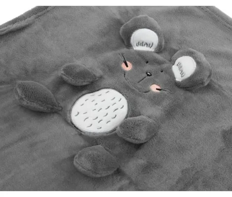 Κουβέρτα Αγκαλιάς & Λίκνου 3D Kikka Boo Mouse Grey | Προίκα Μωρού - Λευκά είδη στο Fatsules