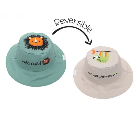 Καπέλο διπλής όψης FlapJackKids UPF50+ αδιάβροχο Λιονταράκι | ΚΑΛΟΚΑΙΡΙΝΑ στο Fatsules