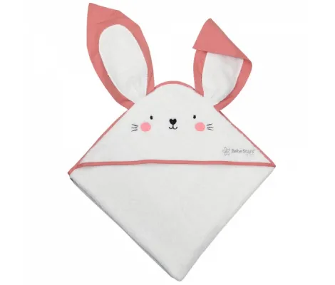 Μπουρνούζι-Κάπα Bebe Stars Bunny 78x78cm Pink | Προίκα Μωρού - Λευκά είδη στο Fatsules