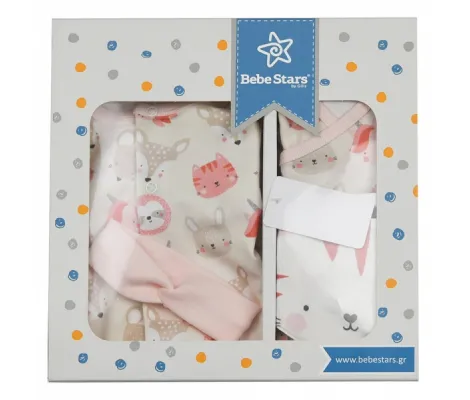 Σετ δώρου 5τμχ. Bebe Stars Bunny Pink | Δώρα για νεογέννητο στο Fatsules