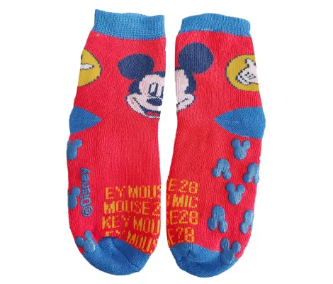 Ellepi Αντιολισθητικά καλτσάκια Disney Baby Mickey Mouse Κόκκινο | Κάλτσες για αγόρια - σκούφοι - λαιμοί - κασκόλ - γάντια - εσώρουχα για αγόρια - μποξεράκια - καπέλα στο Fatsules