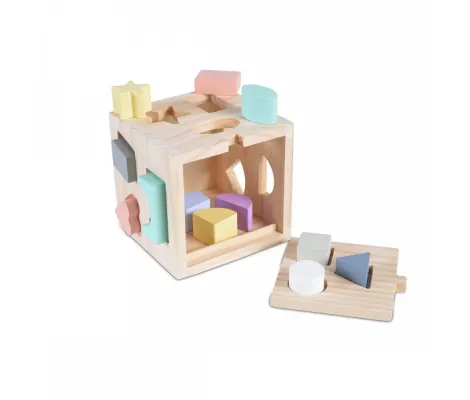 Ξύλινος εκπαιδευτικός κύβος Cangaroo Wooden educational cube 15cm | Παιδικά παιχνίδια στο Fatsules