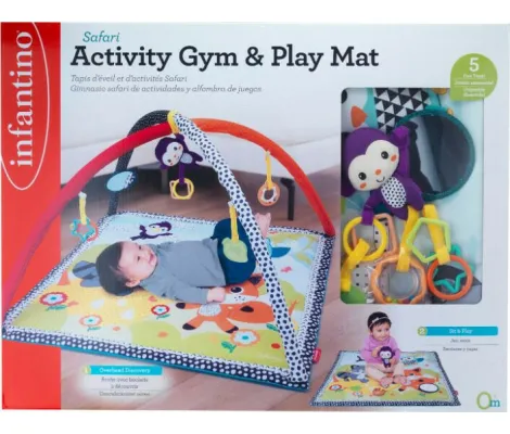 Γυμναστήριο-χαλάκι δραστηριοτήτων Infantino Safari Activity Gym & Play Mat | Βρεφικά Γυμναστήρια στο Fatsules