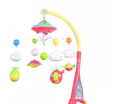 Μουσικό περιστρεφόμενο παιχνίδι κούνιας Cangaroo Moni Toys Space dream Pink | Λευκοί ήχοι - Προτζέκτορες στο Fatsules